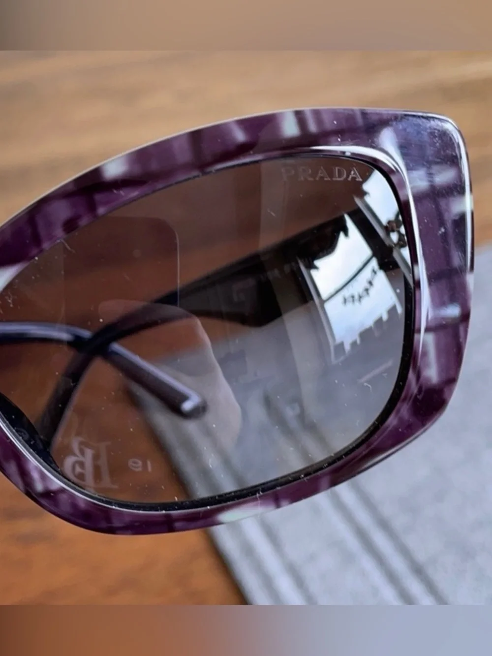 Prada Vintage Purple Patterned Cat Sunglasses - Spring 2003 Collection